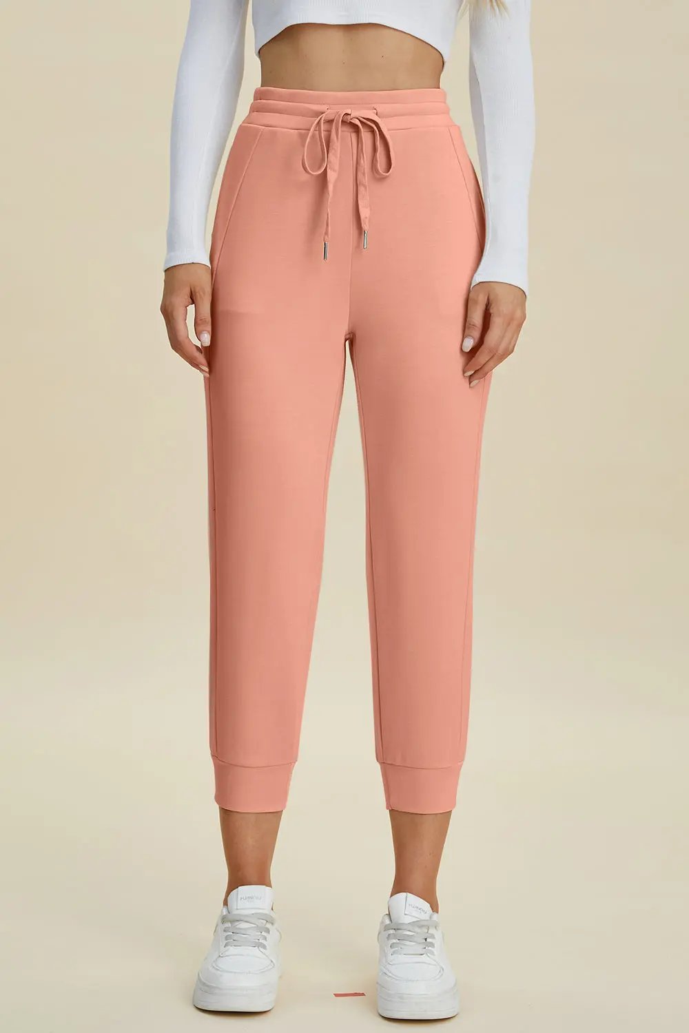 ShopBasicbae: High Waist Cropped Scuba Pants - Love Salve