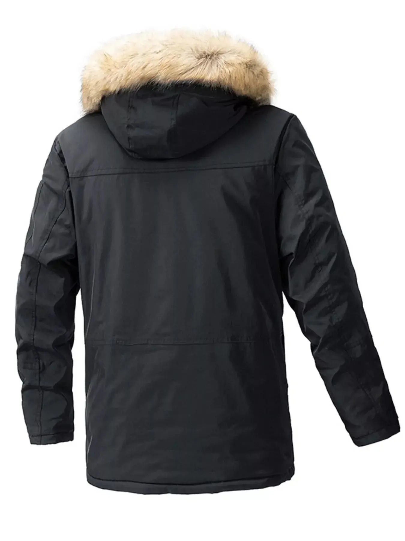 Mens Plus Size Fur Hooded Winter Parka Coat With Pockets Simply Love
