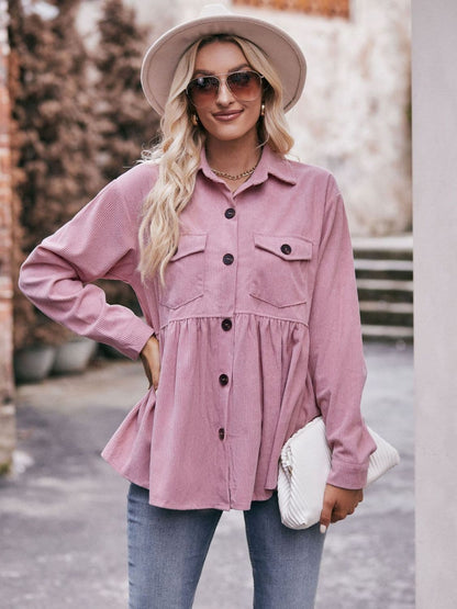 Mandy collared long sleeve blouse