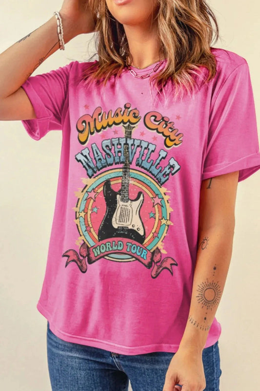 Graphic Round Neck Short Sleeve T-Shirt Simply Love