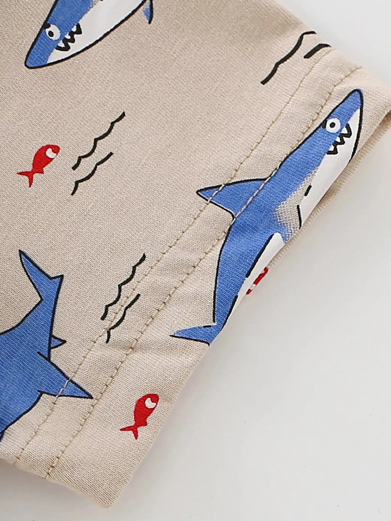 Children's Shark Print Crew Neck Short Sleeve T-Shirt Simply Love