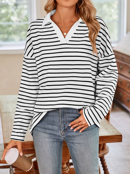 Chic striped long sleeve tee