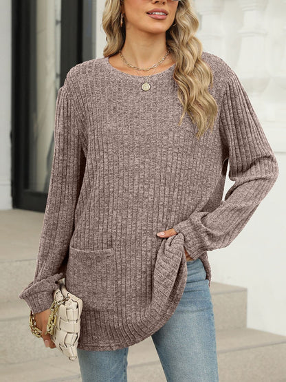 Stylish pocketed long sleeve tee