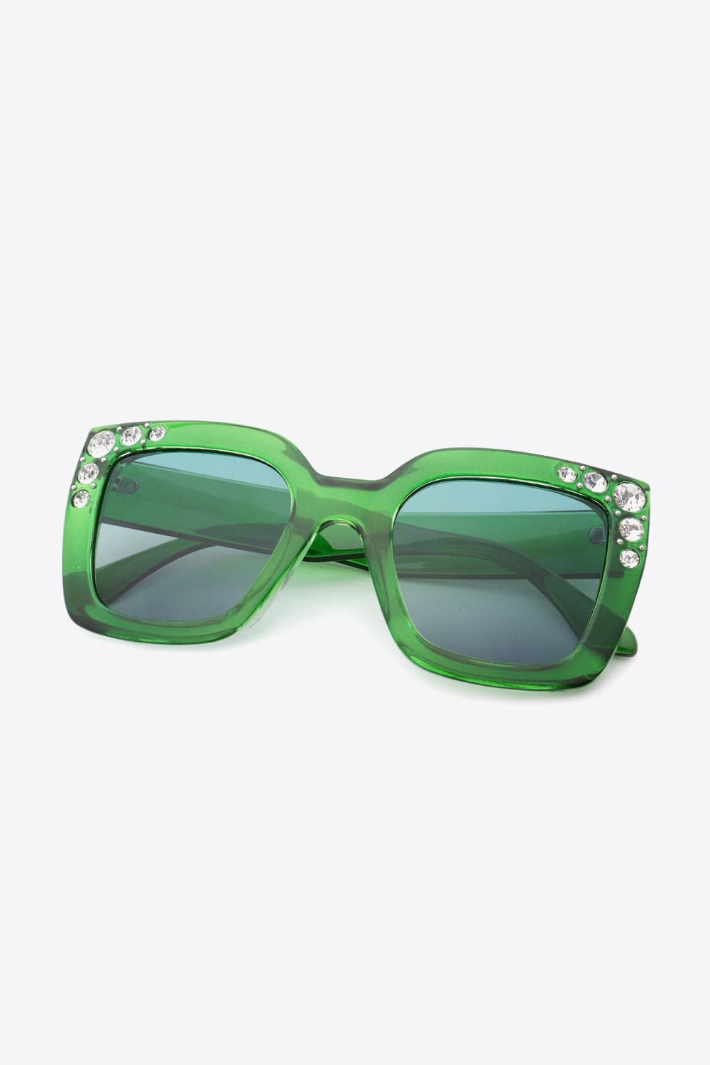 Inlaid Rhinestone Polycarbonate Sunglasses.