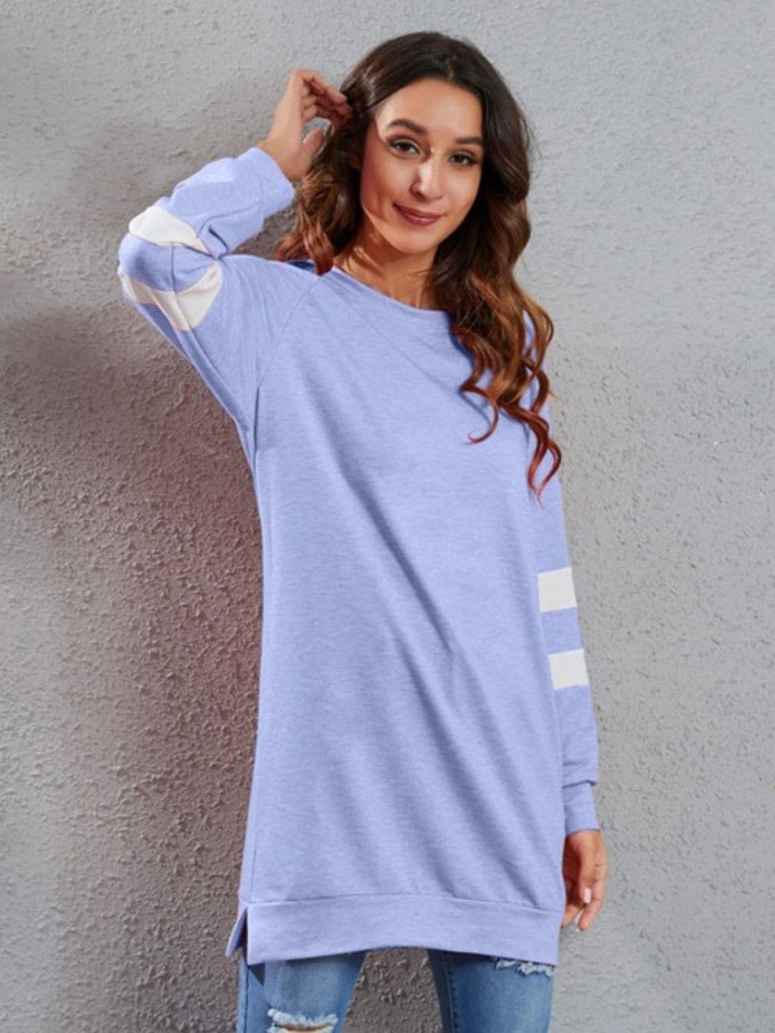 Stylish striped long sleeve tee for all sizes