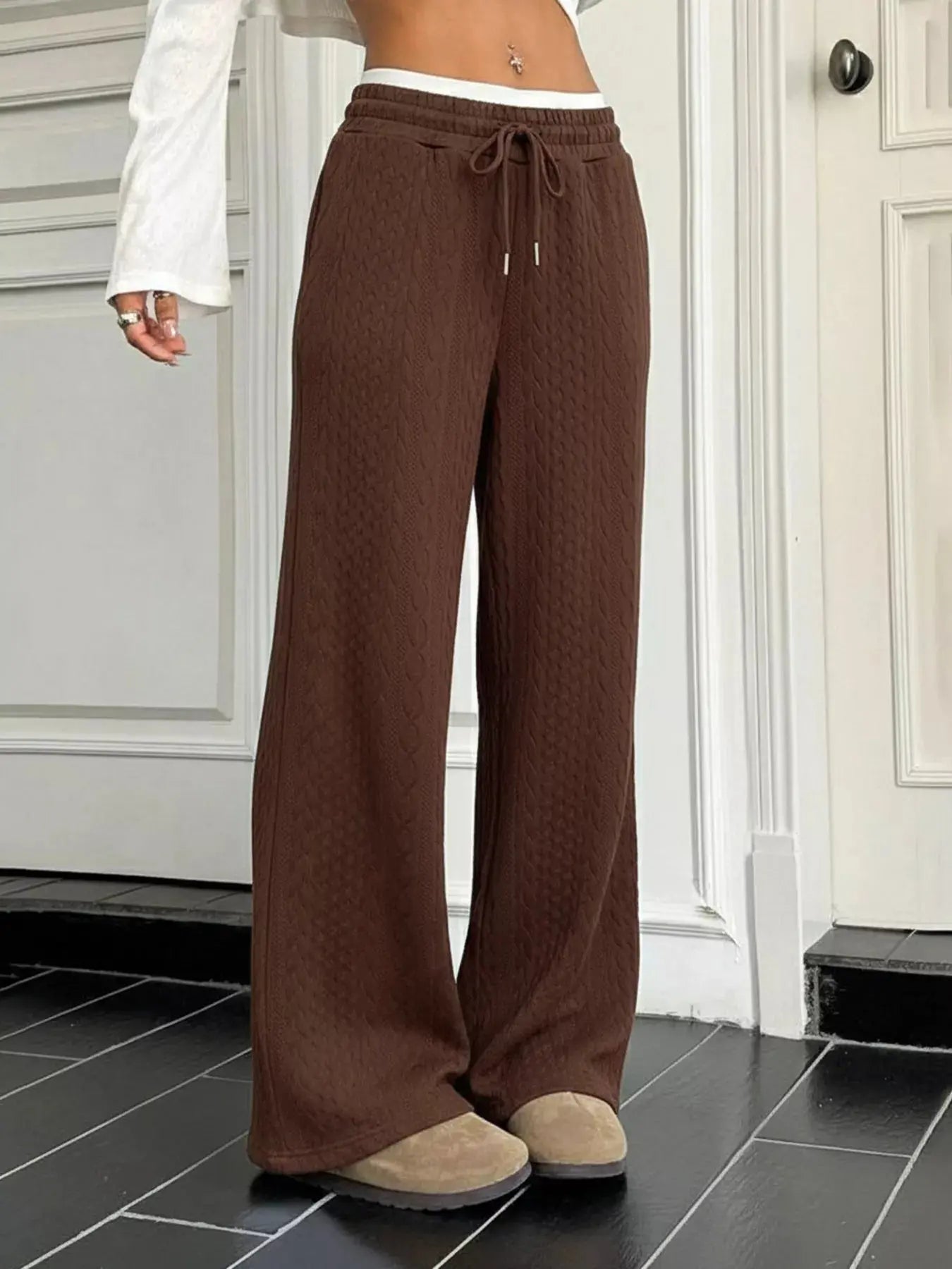 Drawstring Wide Leg Pants Simply Love