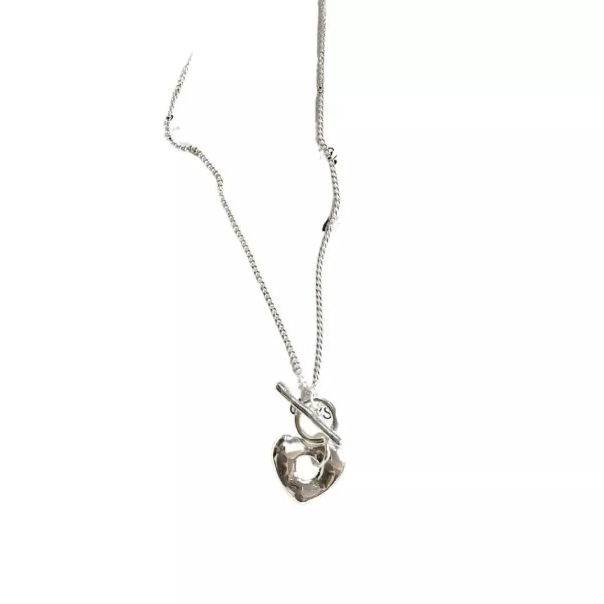 925 Sterling Silver Heart Toggle Clasp Necklace Simply Love