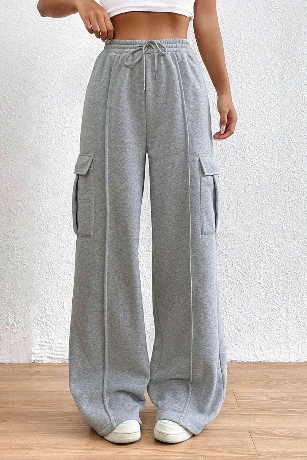 Drawstring High Waist Pants.