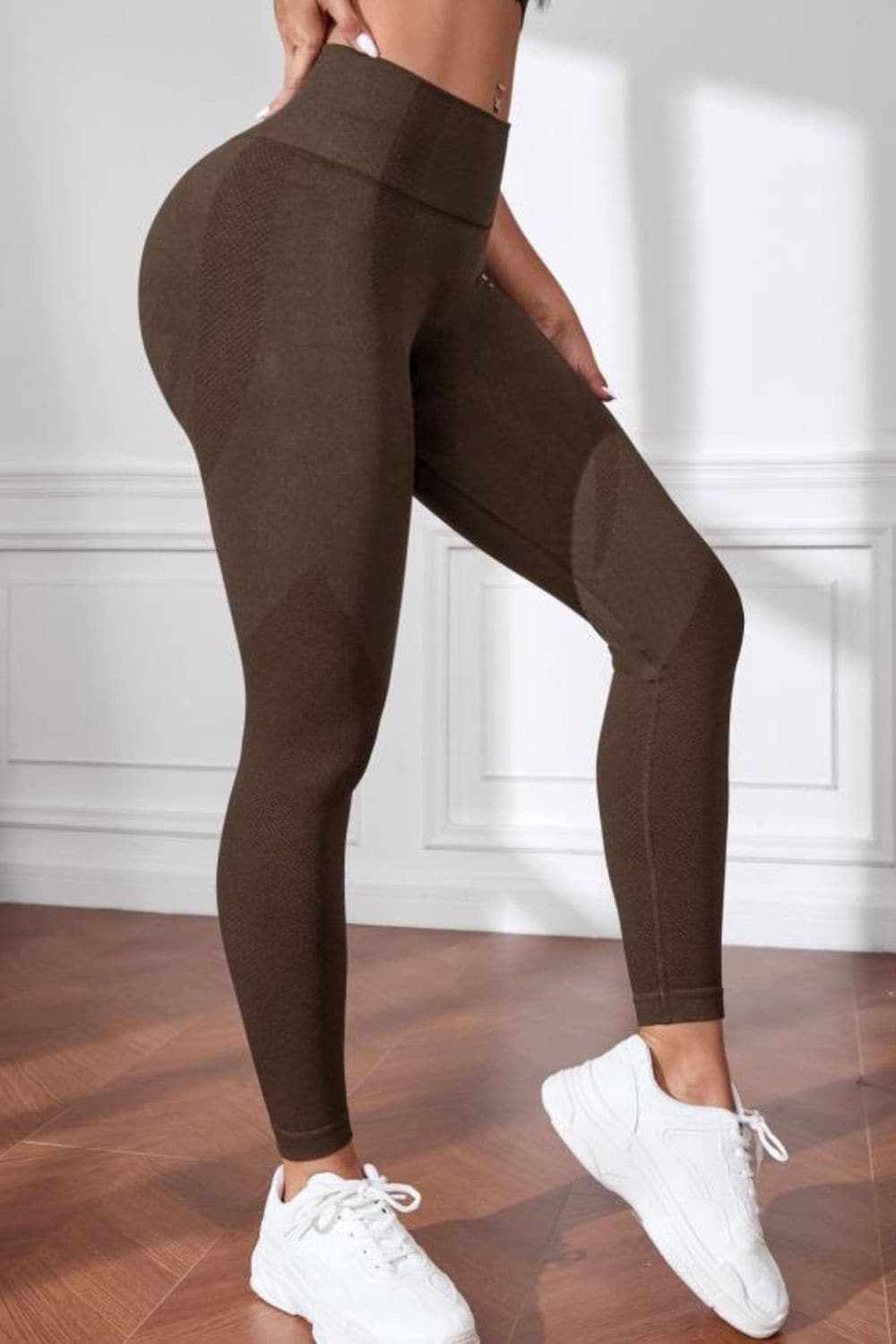 High Waist Active Trousers for Women in solid color, slim fit, and stretchy material.