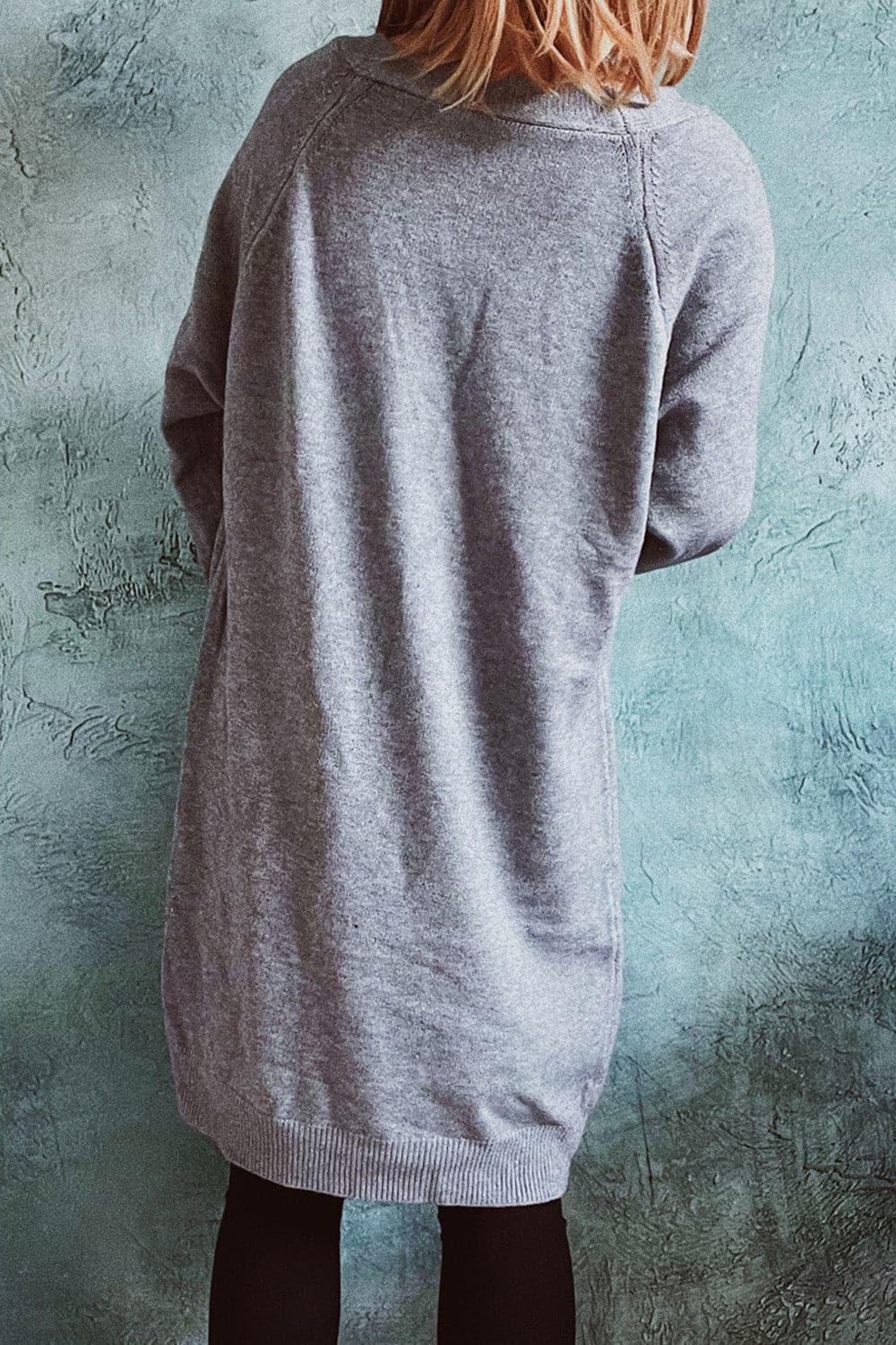 Open Front Longline Cardigan with Pockets.