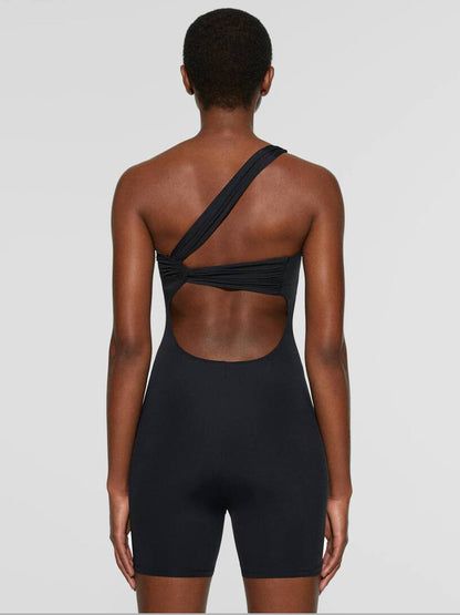 Single Shoulder Active Romper.