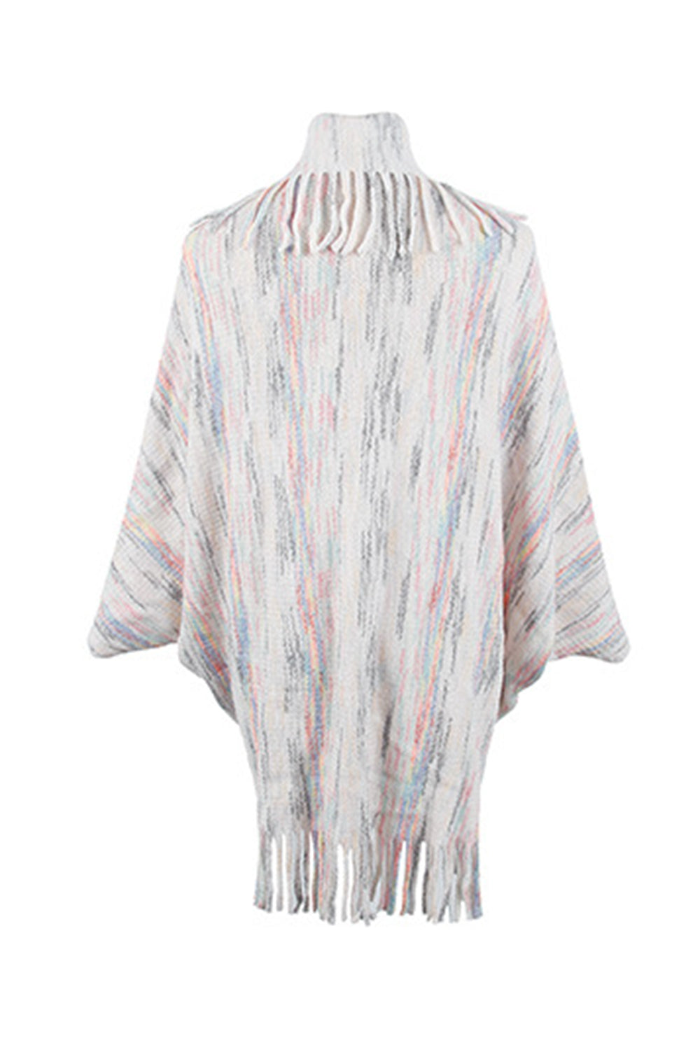 Fringe Detail Printed Poncho Coco’s Tee Boutique