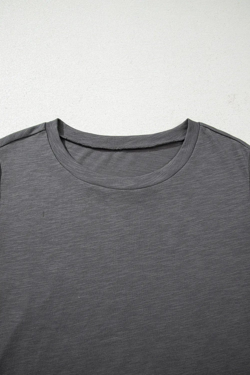 Plus Size Dark Grey Double Ruffled Short Sleeve Top Dear-Lover Dropshipping