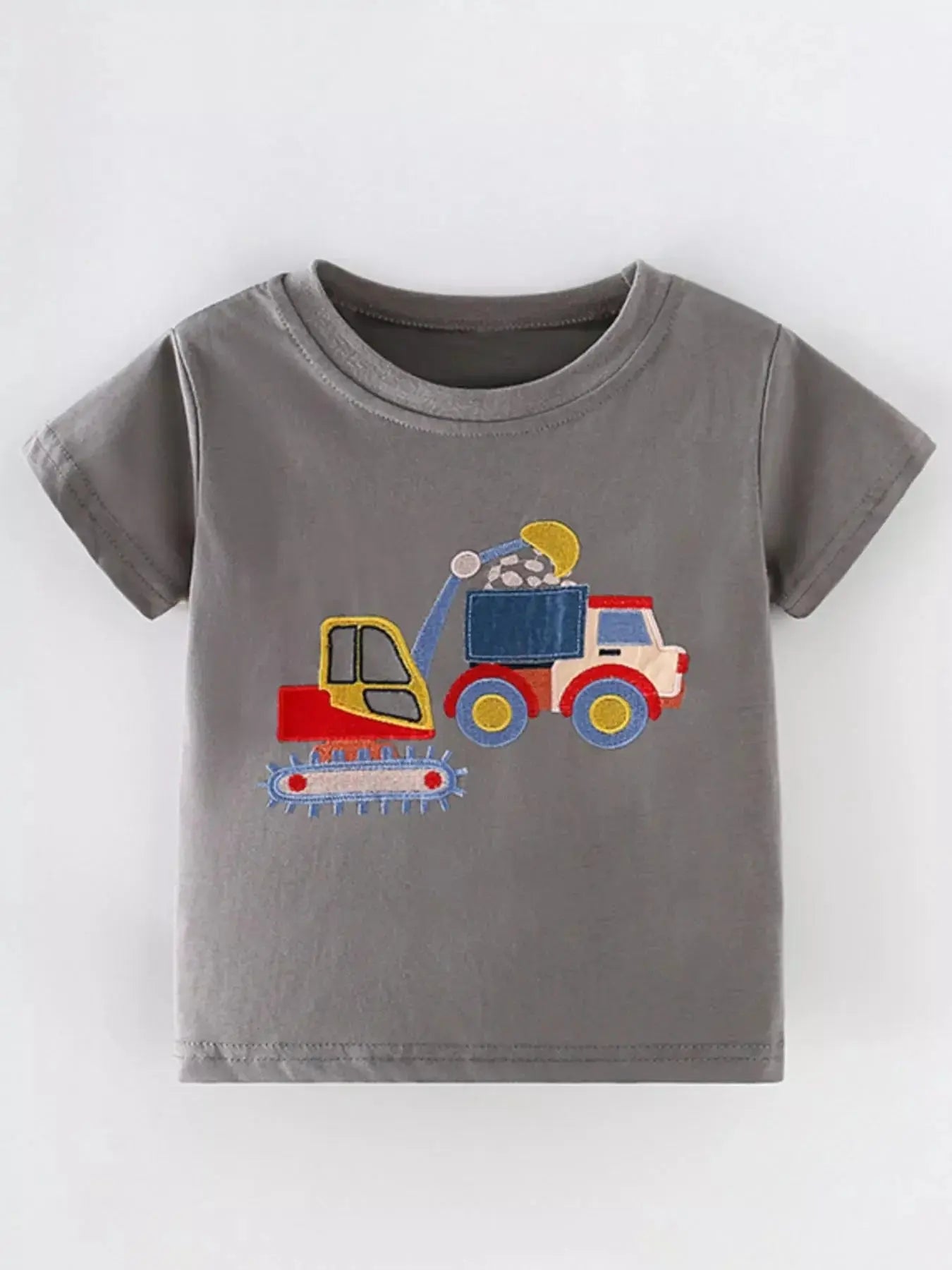 Children's Construction Vehicle Embroidered T-Shirt Simply Love
