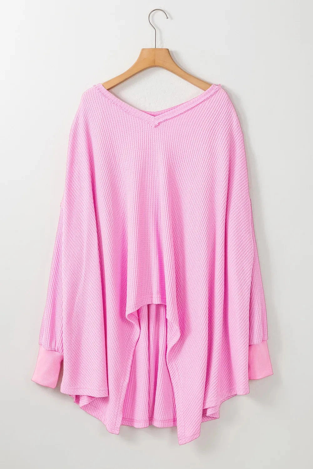 Waffle-Knit V-Neck Long Sleeve Blouse Coco’s Tee Boutique