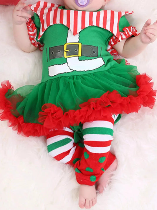 Children's Christmas One-Piece Dress 3 Piece Set Simply Love