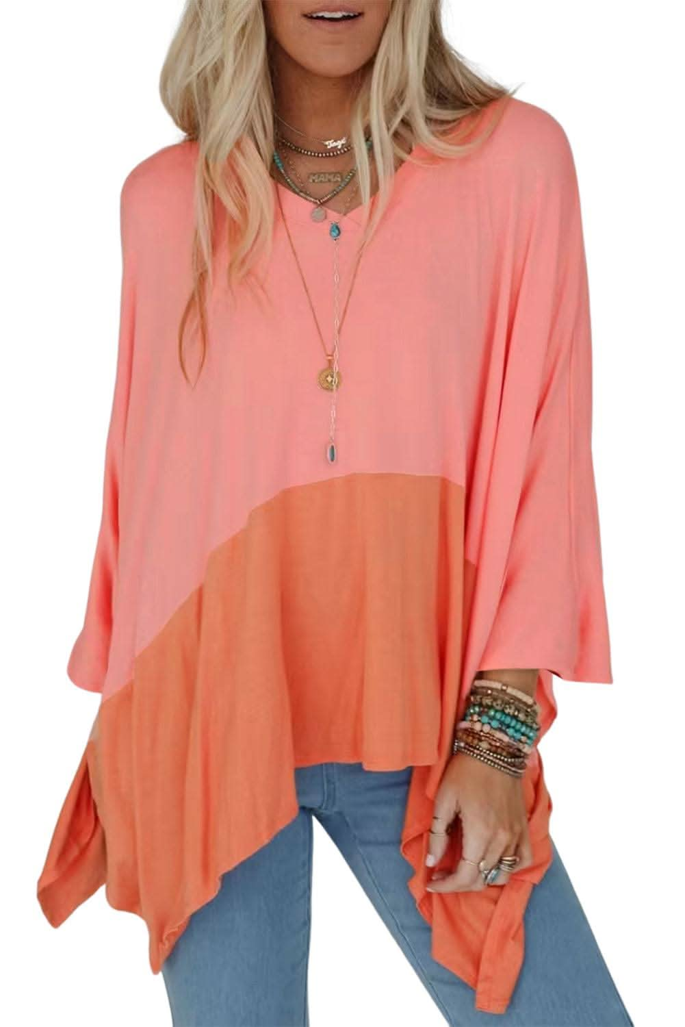 Grapefruit orange oversized top