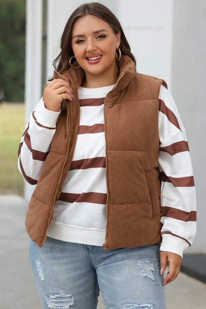 Cozy coffee corduroy vest