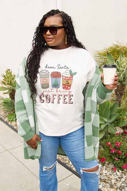 Simply Love Full Size COFFEE Graphic Short Sleeve T-Shirt.