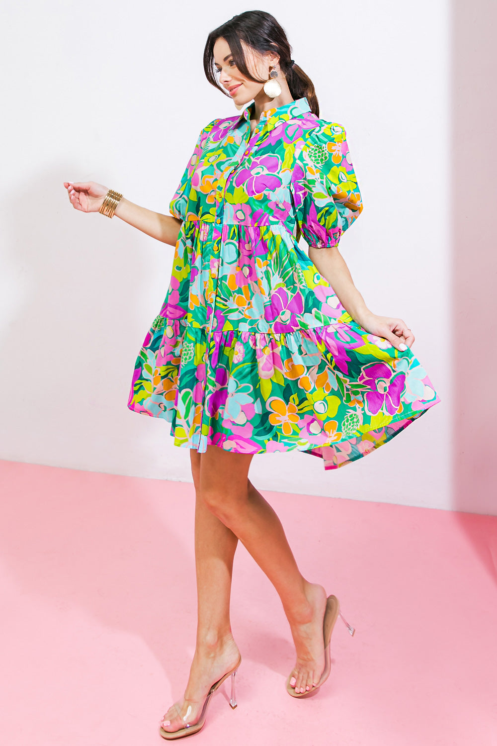 CONTAIN THE SUN POPLIN MINI DRESS Flying Tomato