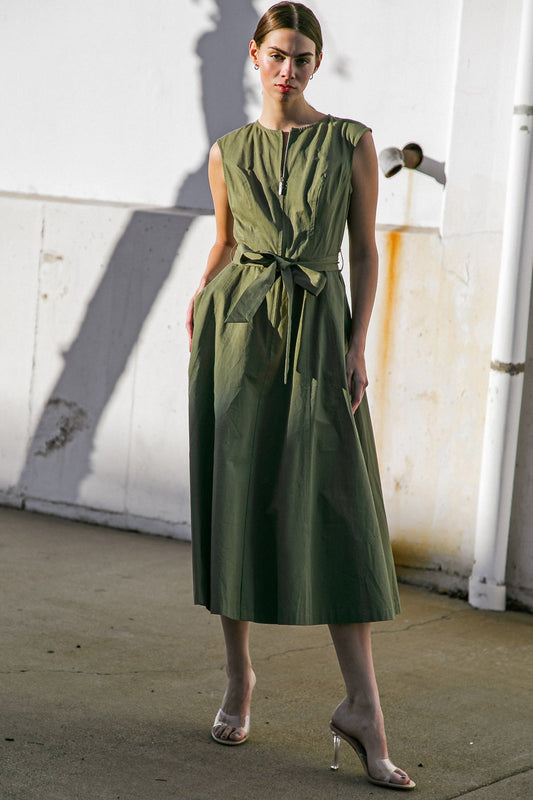 DELICATE DREAMS WOVEN MIDI DRESS Flying Tomato