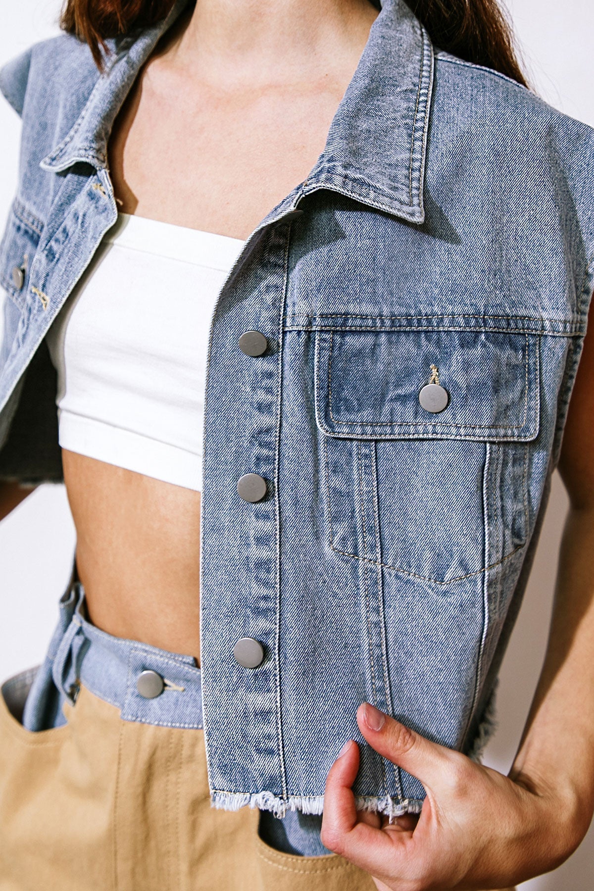 CLAIM TO FAME DENIM VEST Flying Tomato