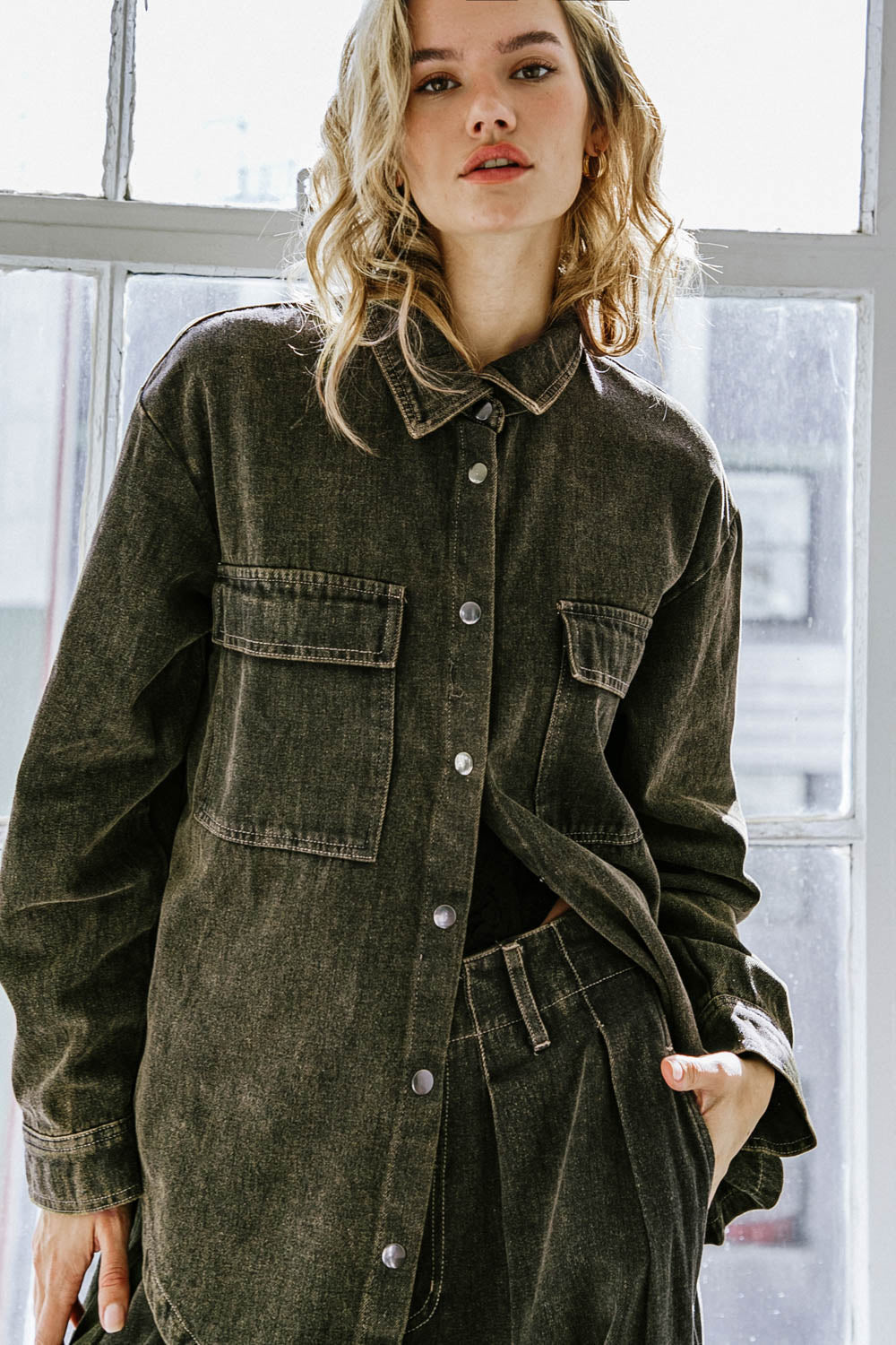 STUCK IN YOUR WAYS DENIM TOP Flying Tomato