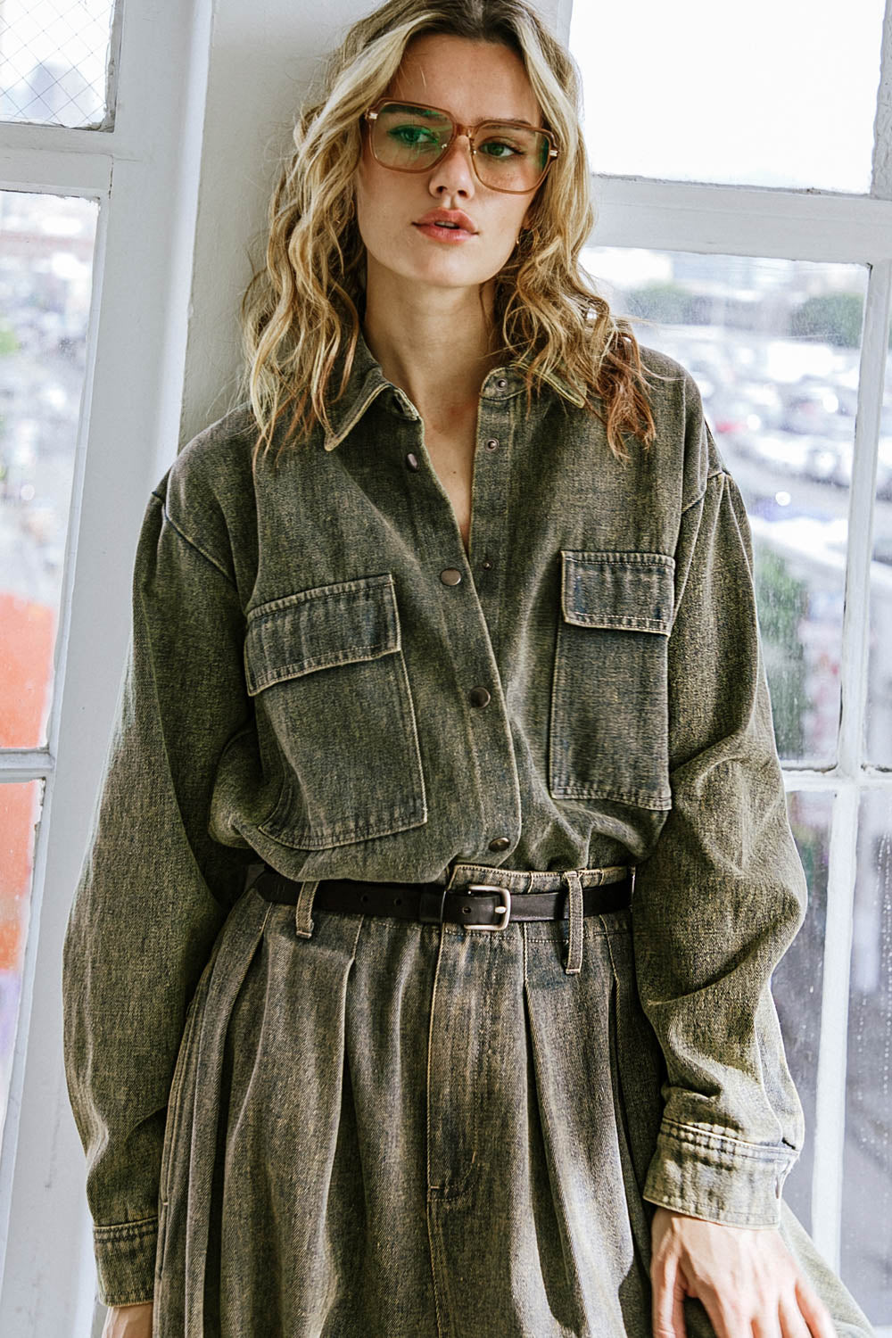 STUCK IN YOUR WAYS DENIM TOP Flying Tomato