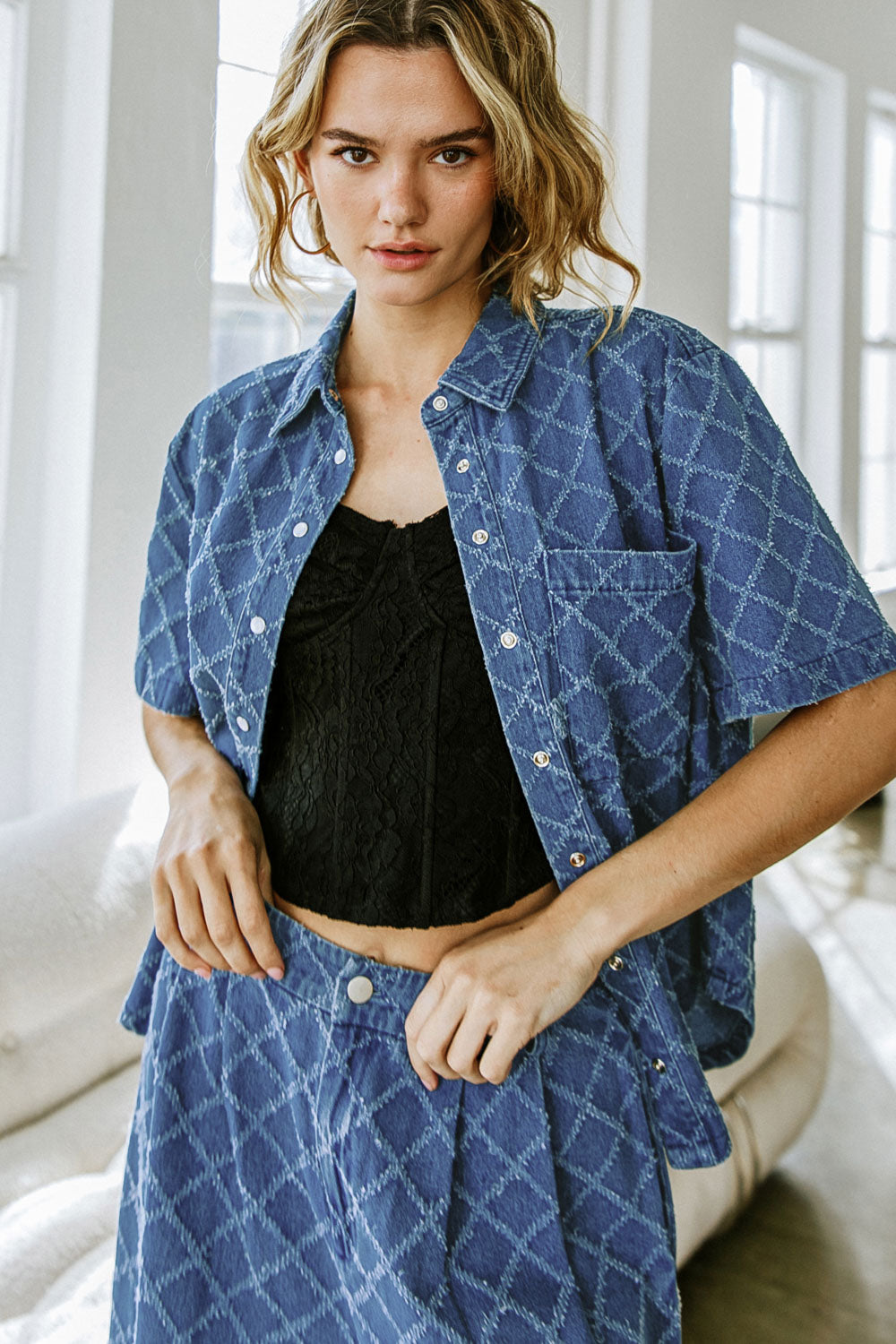 IT'S A SECRET DENIM TOP Flying Tomato