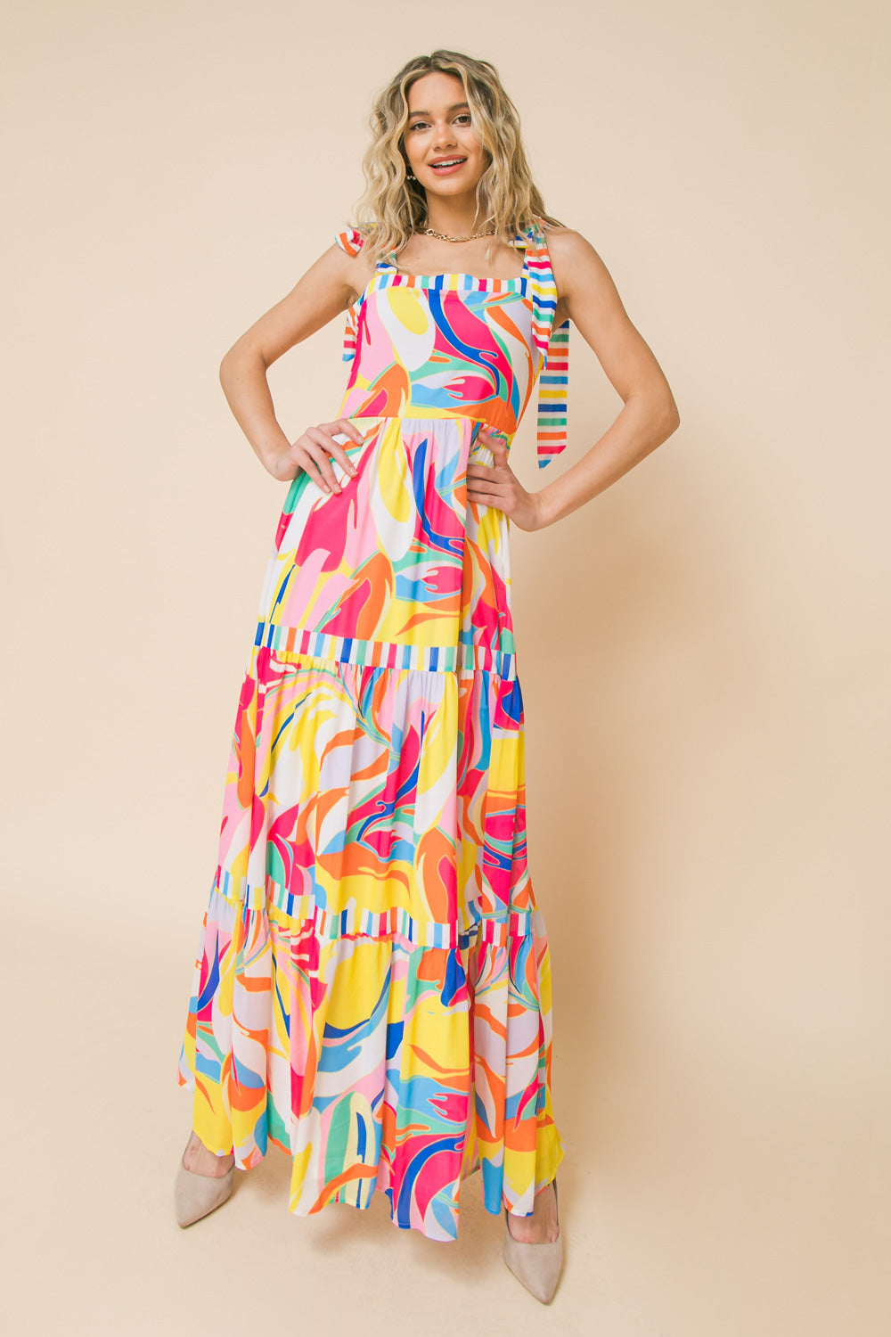 TEA PARTY WOVEN MAXI DRESS Flying Tomato