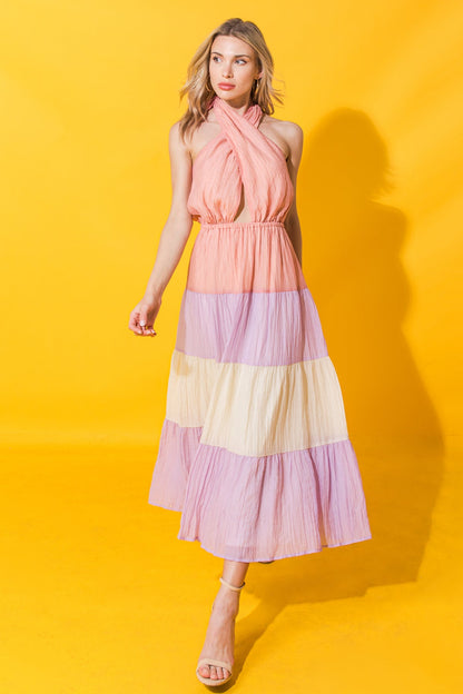 TOTALLY CHARMING WOVEN MIDI DRESS