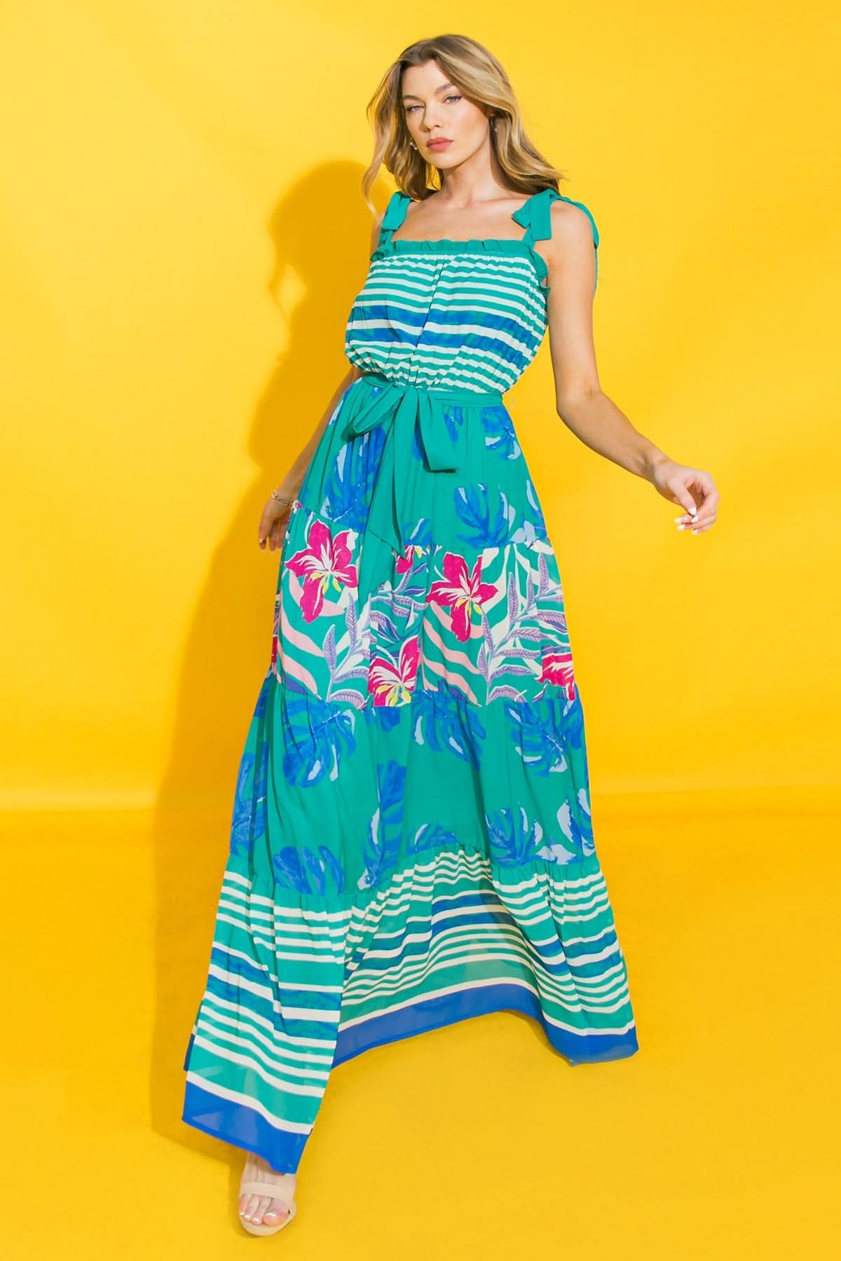 Evening Elegance Woven Maxi Dress