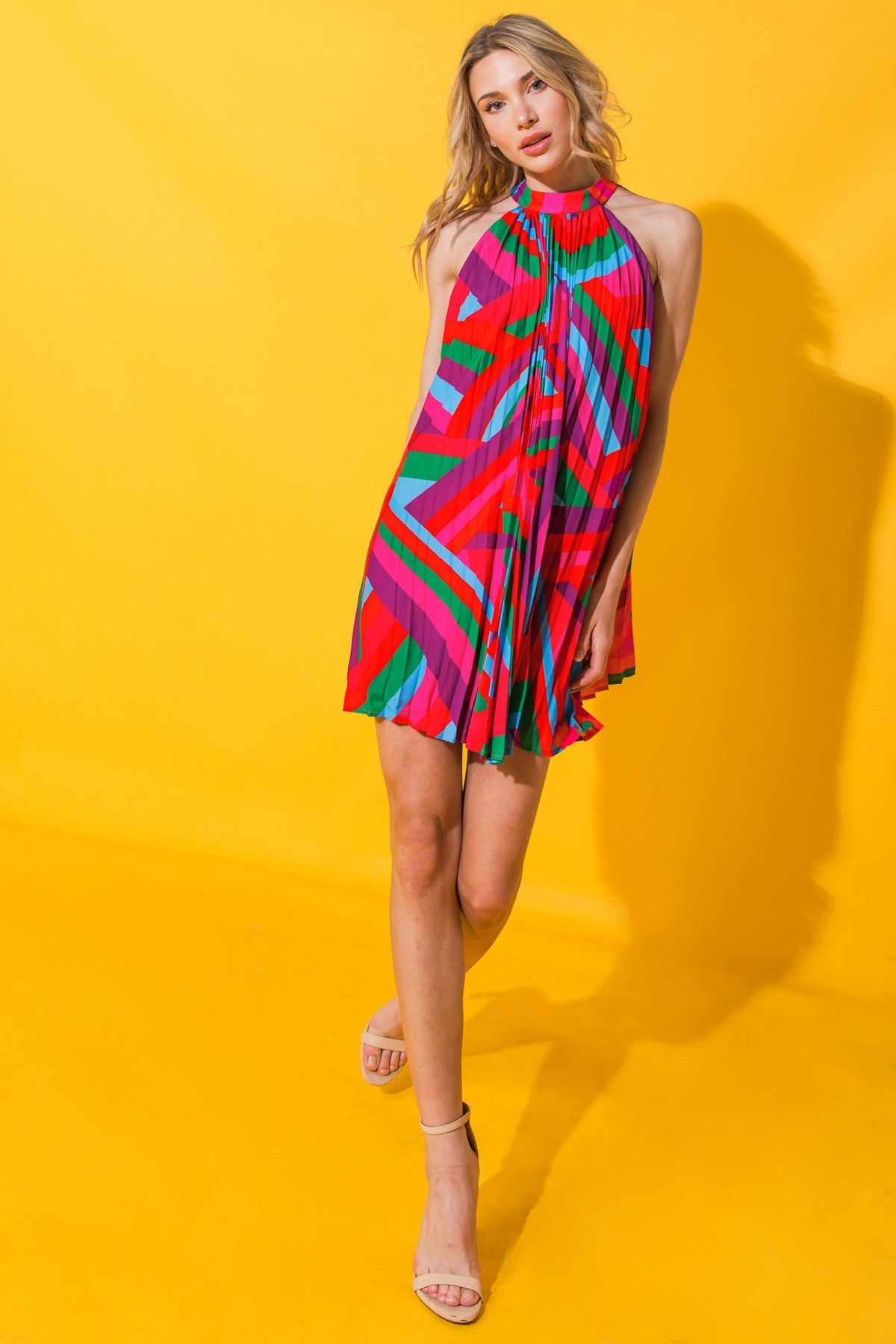 FOREVER UNIQUE WOVEN MINI DRESS Flying Tomato