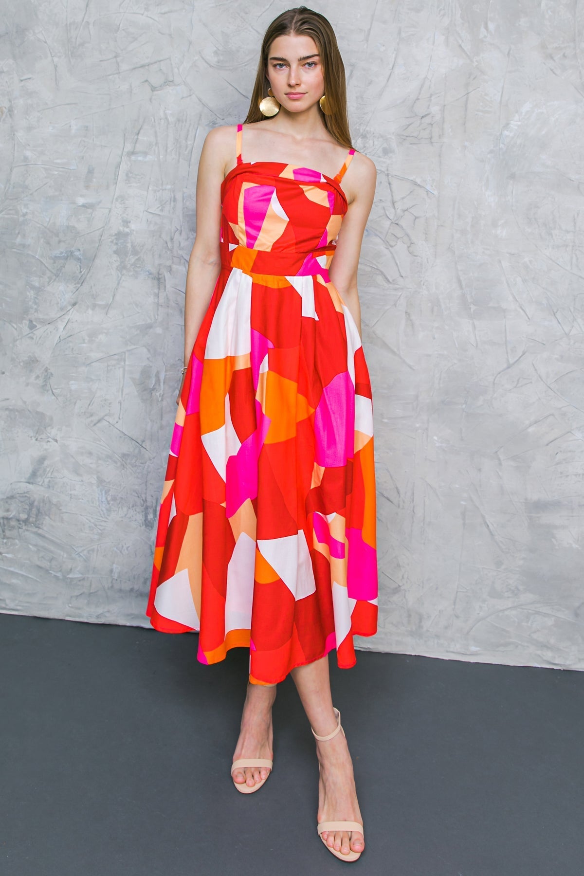 IF YOU DON'T MIND WOVEN MIDI DRESS Flying Tomato