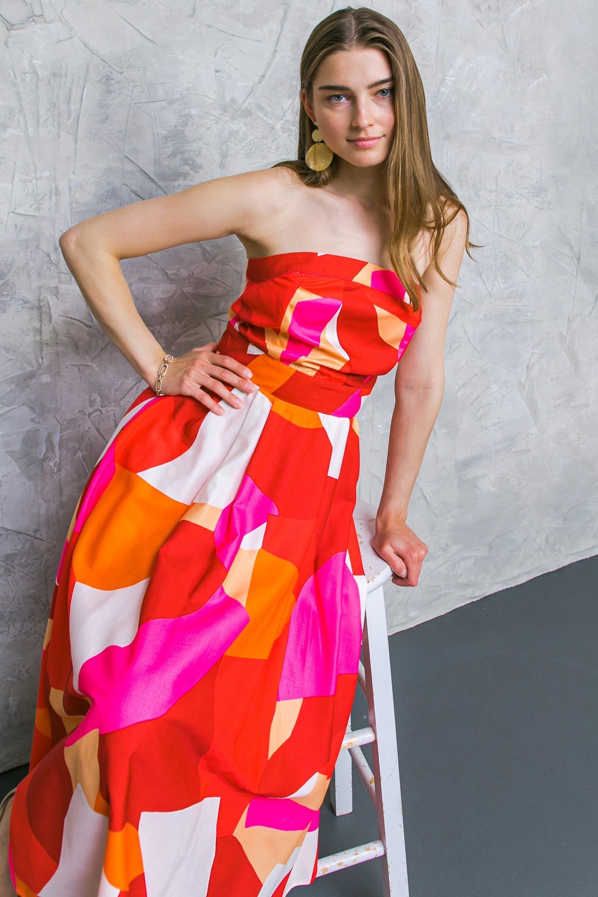 IF YOU DON'T MIND WOVEN MIDI DRESS Flying Tomato