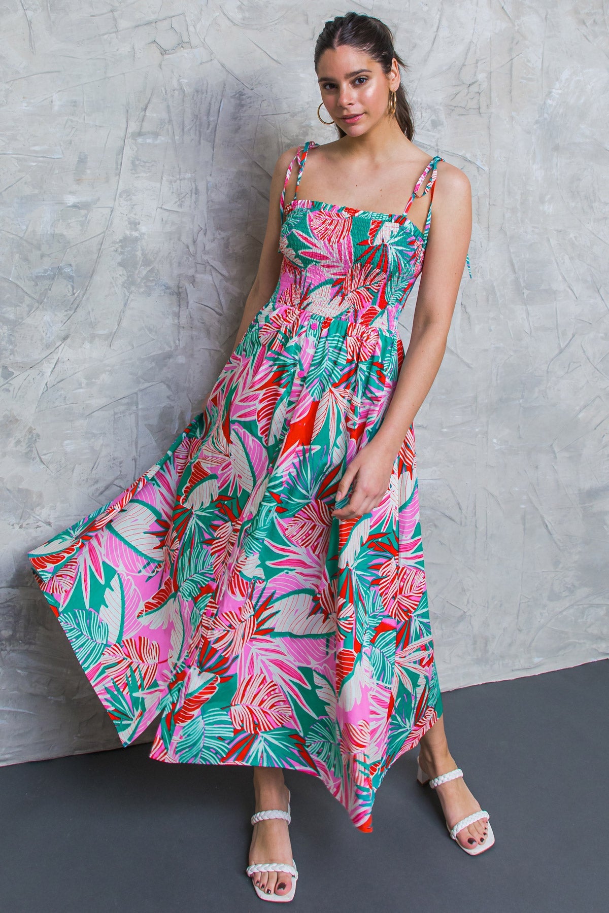 SWEETNESS AND SUNSHINE POPLIN MIDI DRESS