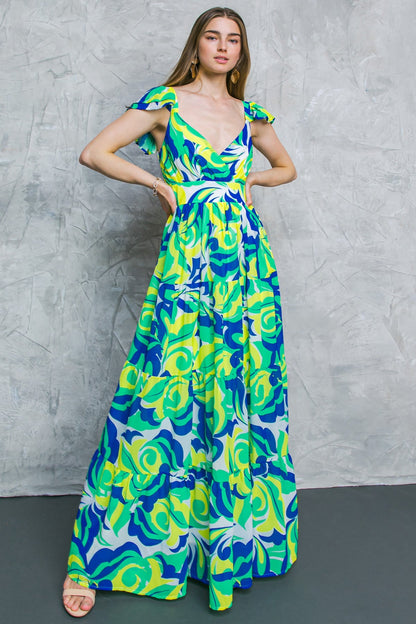 KEEP LOOKING FLORAL WOVEN MAXI DRESS