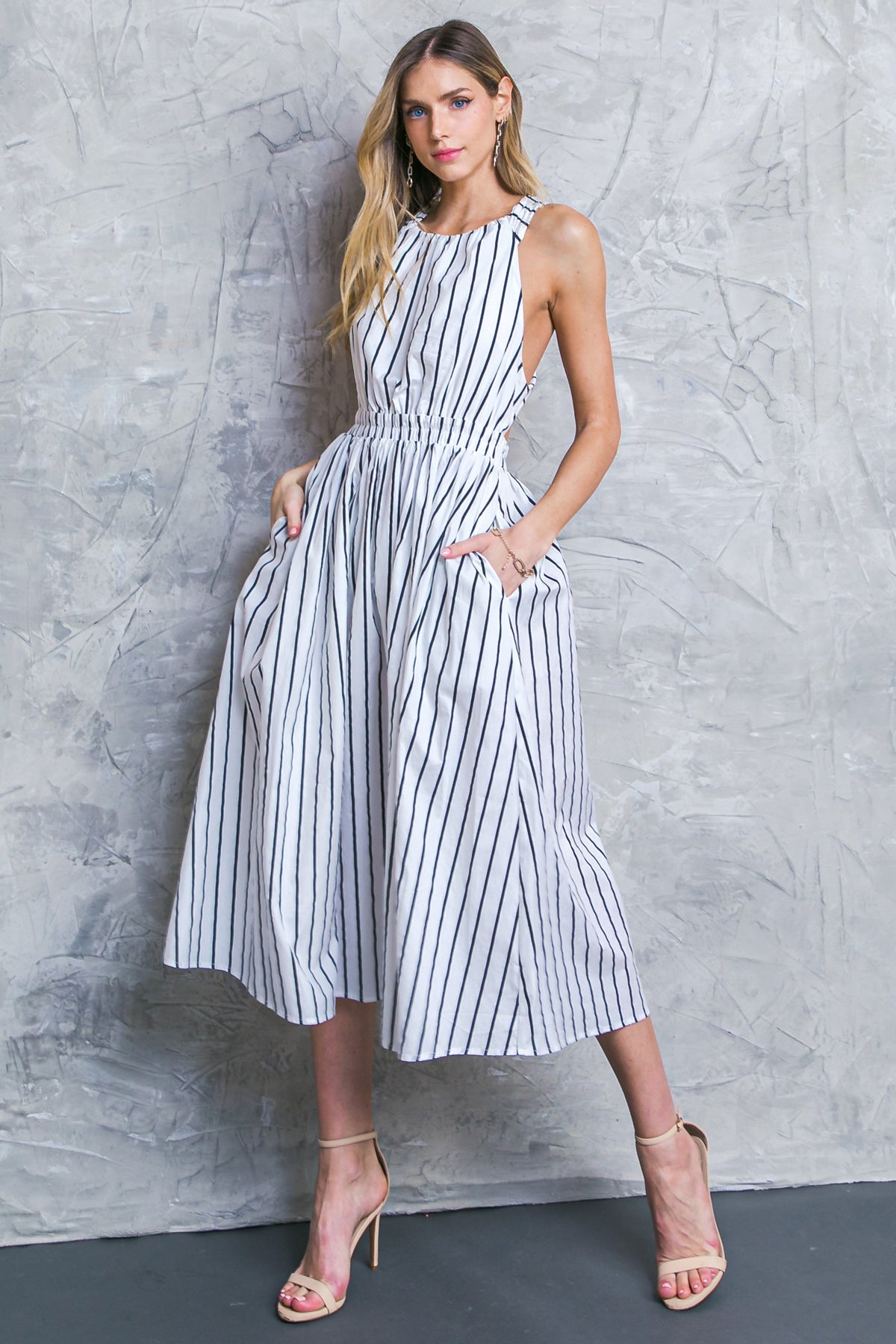 DON'T HOLD BACK POPLIN MIDI DRESS