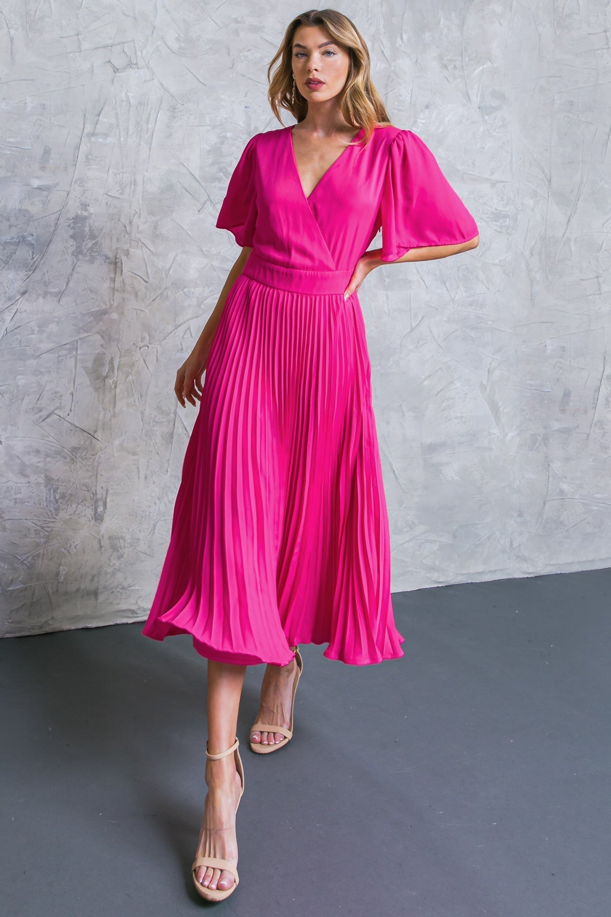 TOO CHIC WOVEN MIDI DRESS Flying Tomato