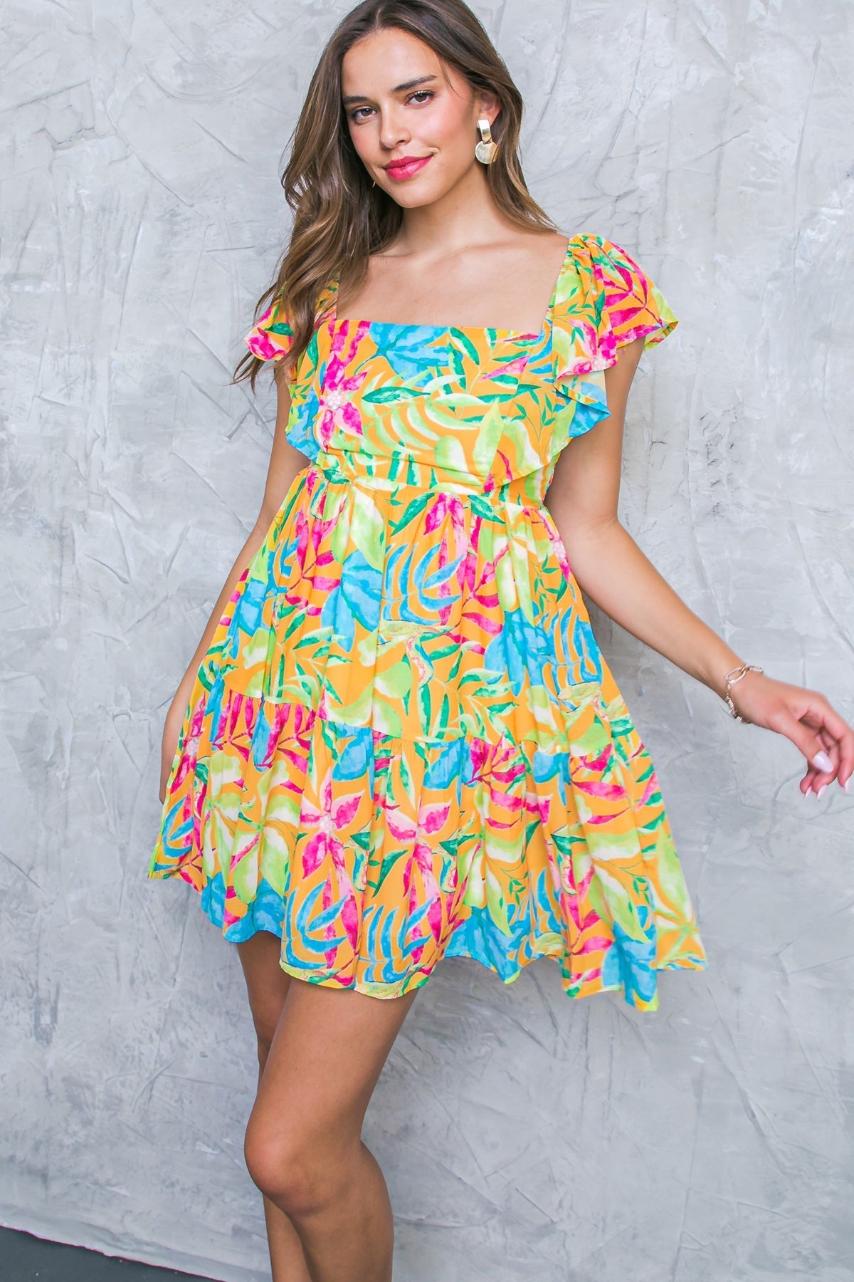 SHINING SANDS WOVEN MINI DRESS Flying Tomato