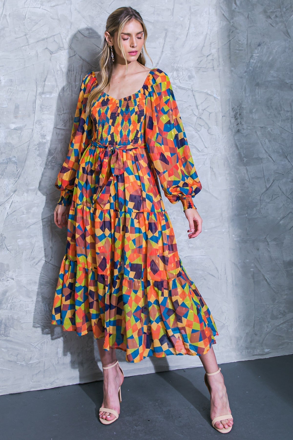 NOTHING WAS THE SAME WOVEN MIDI DRESS Flying Tomato