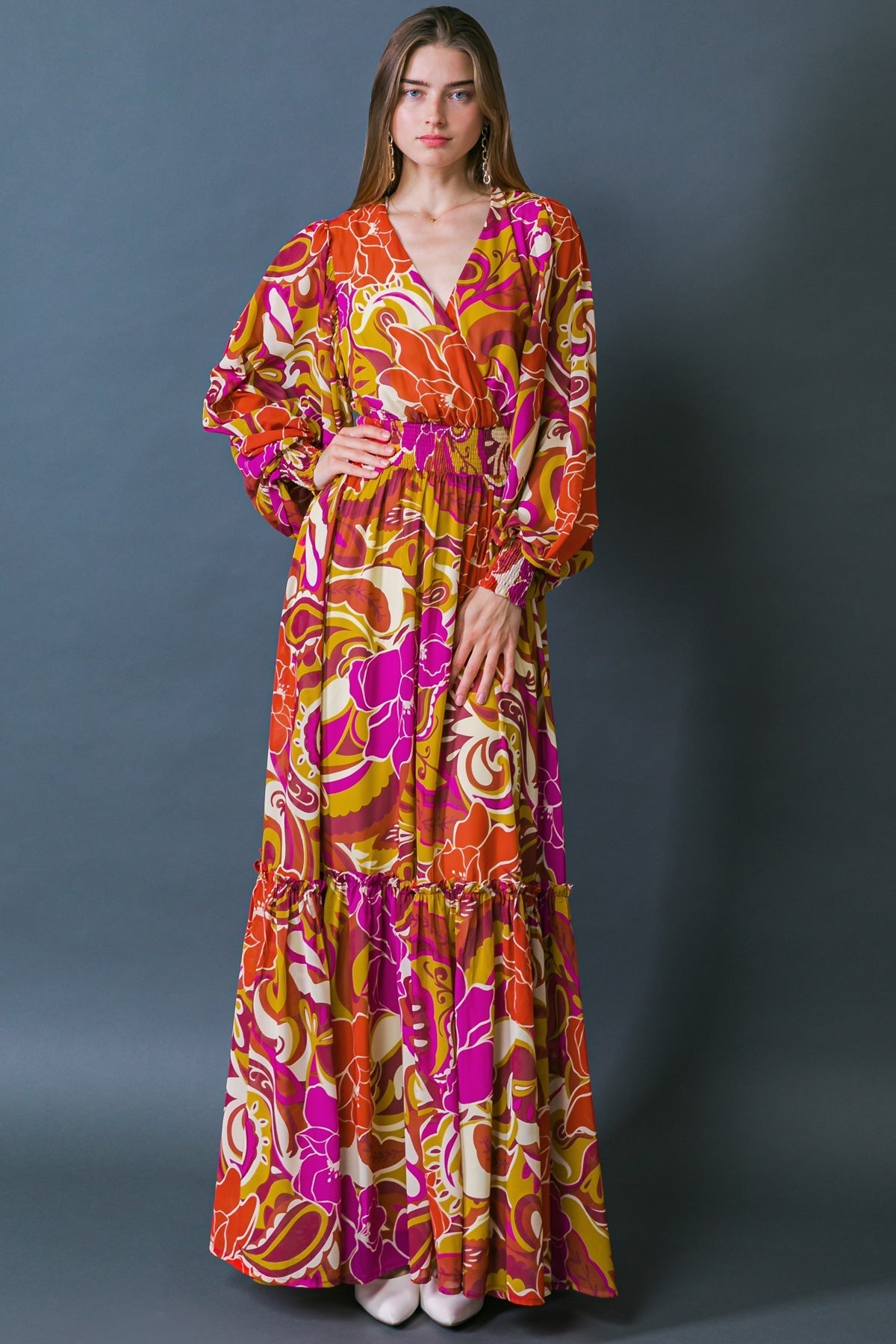 READY FOR THE SPOTLIGHT WOVEN MAXI DRESS Flying Tomato