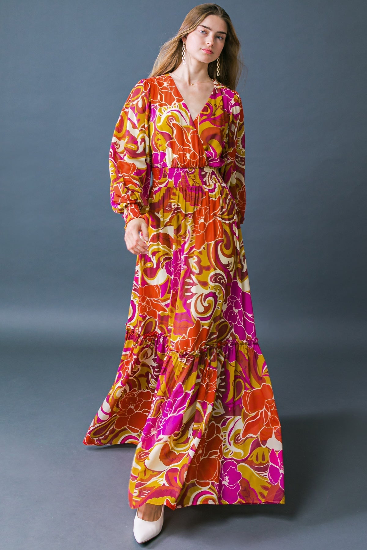 READY FOR THE SPOTLIGHT WOVEN MAXI DRESS Flying Tomato
