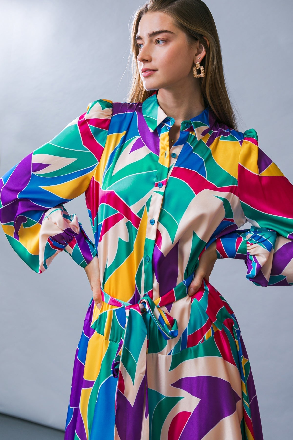 FOCUSED ON PRIORITIES WOVEN MIDI DRESS Flying Tomato