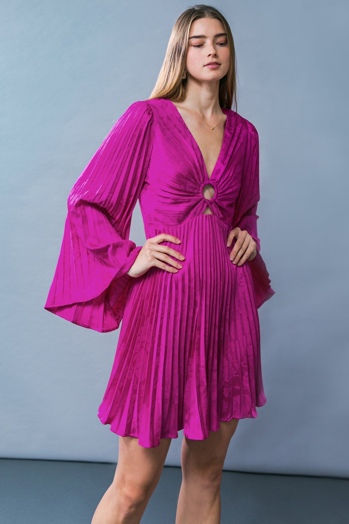 GRACEFUL ENTRANCE SATIN MINI DRESS Flying Tomato