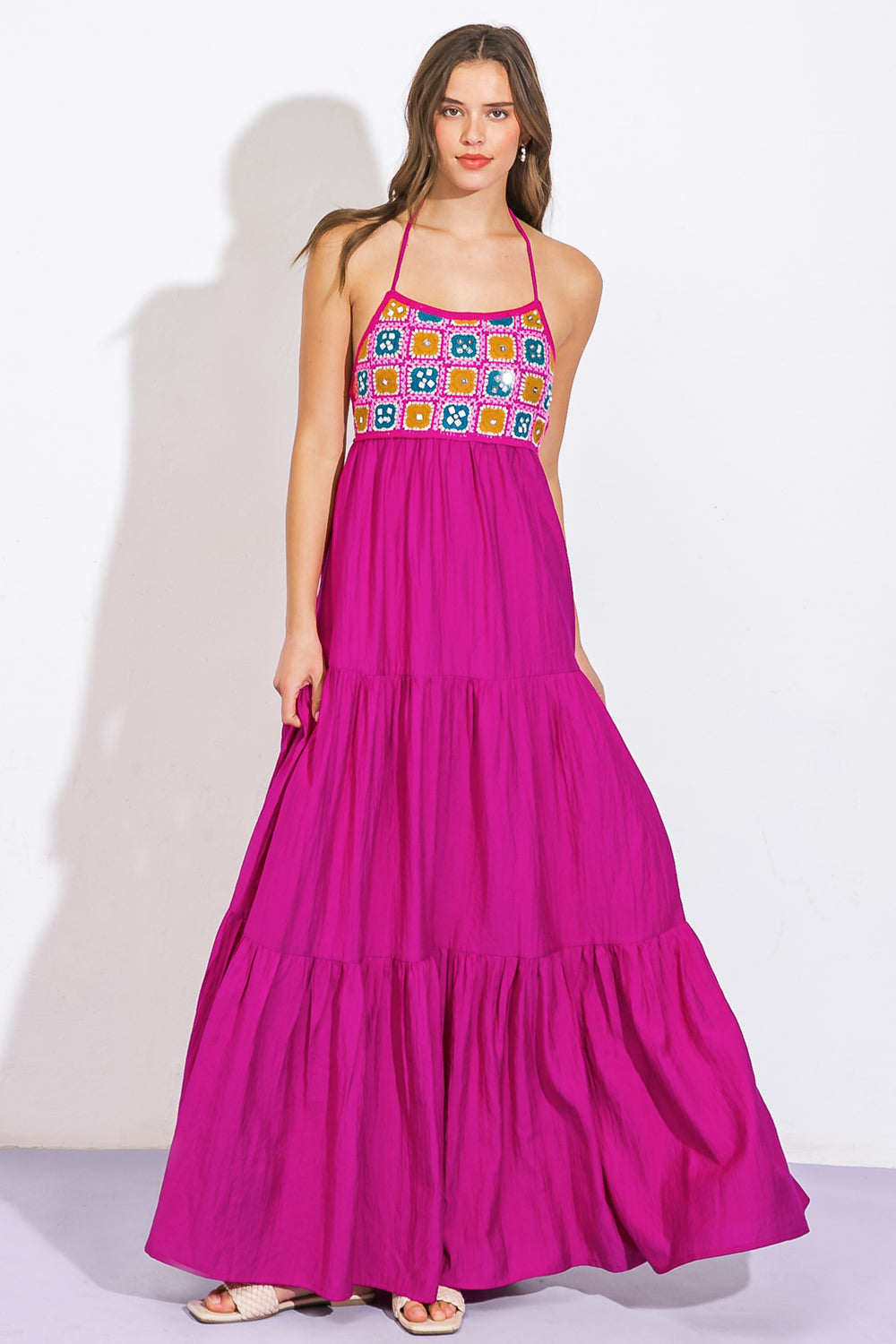 AFTER PARTY WOVEN MIDI DRESS Flying Tomato