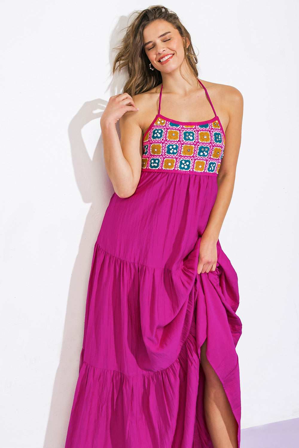 AFTER PARTY WOVEN MIDI DRESS Flying Tomato