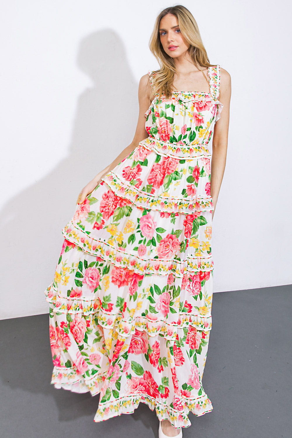 PULLING HEARTSTRINGS WOVEN MAXI DRESS Flying Tomato