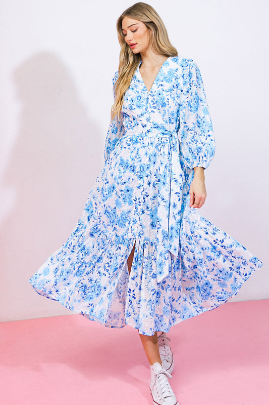 SPECTACULAR MAGIC WOVEN EYELET MIDI DRESS Flying Tomato