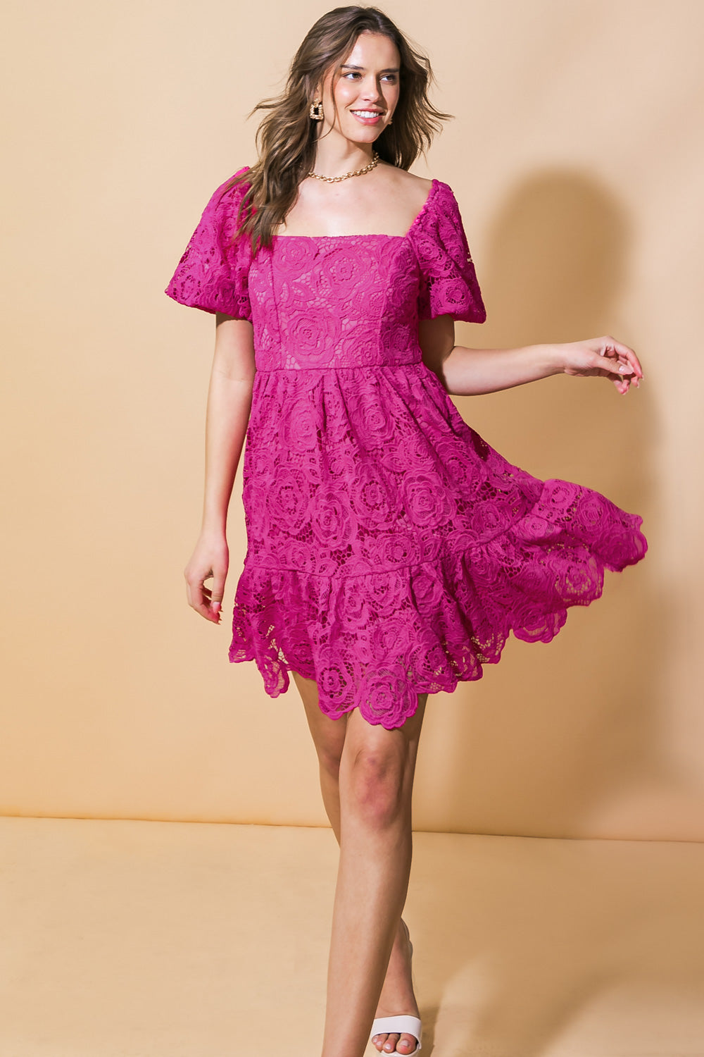 NEVER BE THE SAME WOVEN MINI DRESS Flying Tomato